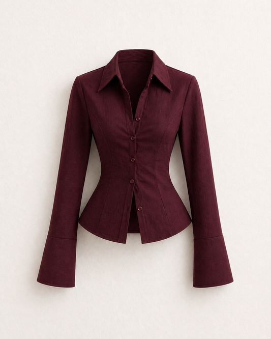 Burgundy Wine Button Down