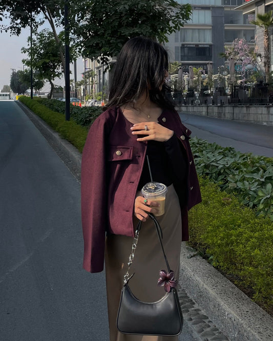 Burgundy Wool Blazer