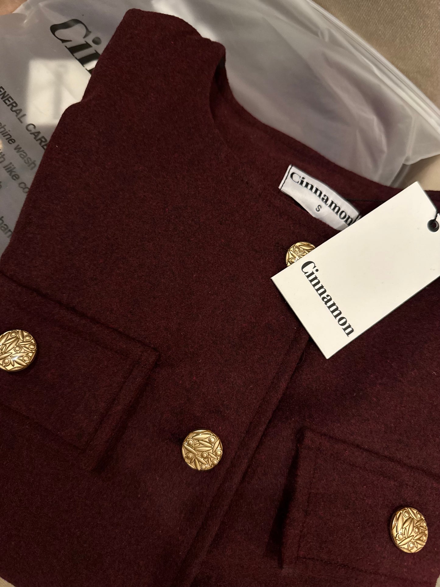 Burgundy Wool Blazer