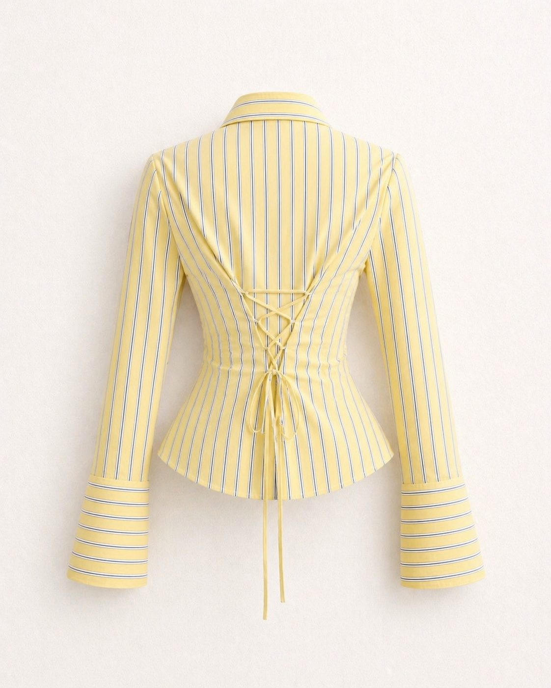 Butter Yellow Striped Button Down
