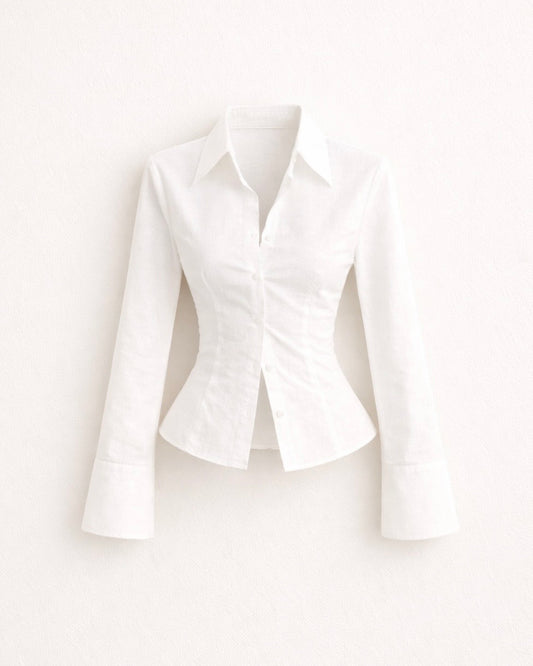 Classic White Corset Button Down