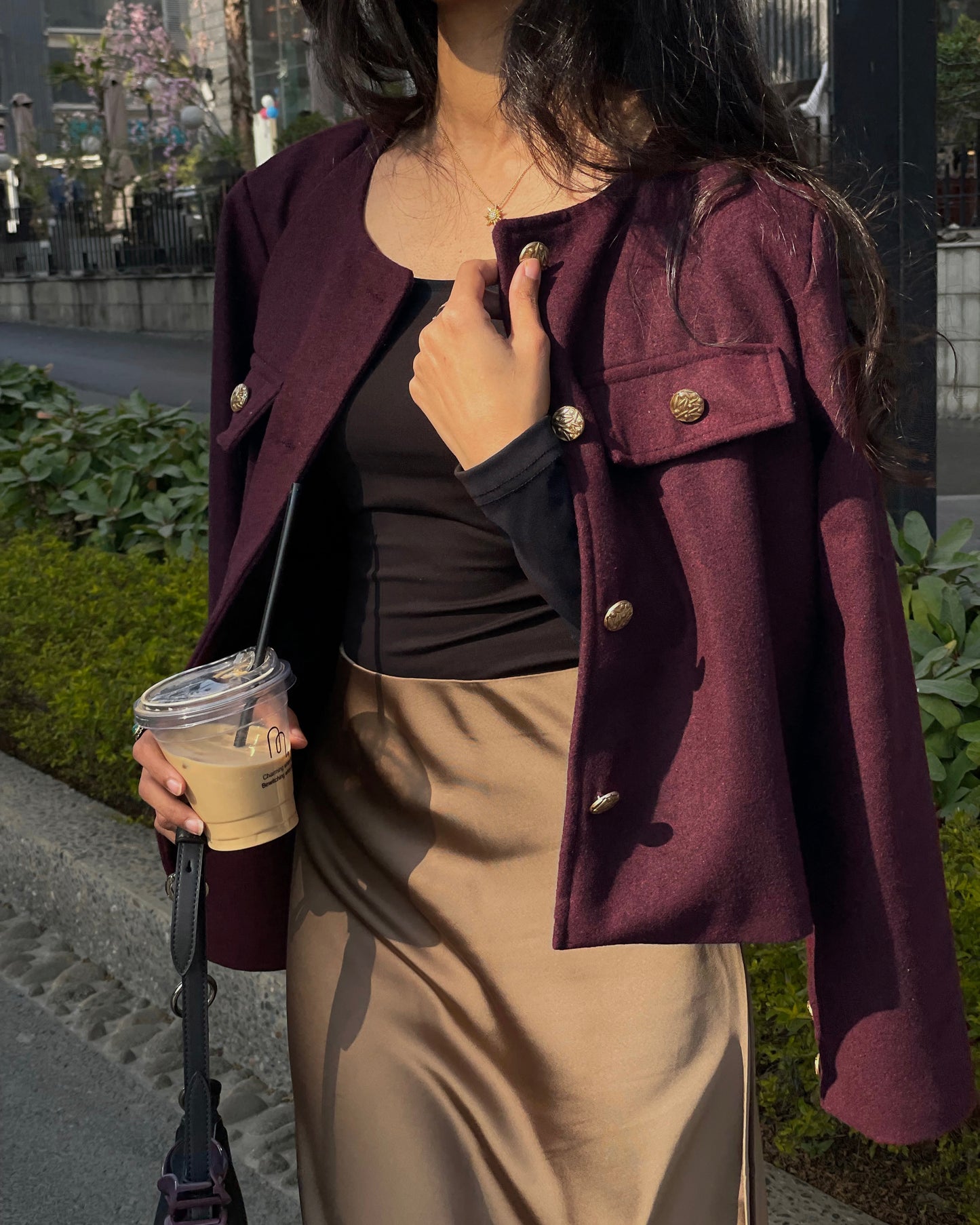 Burgundy Wool Blazer