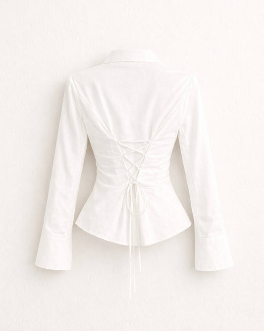Classic White Corset Button Down