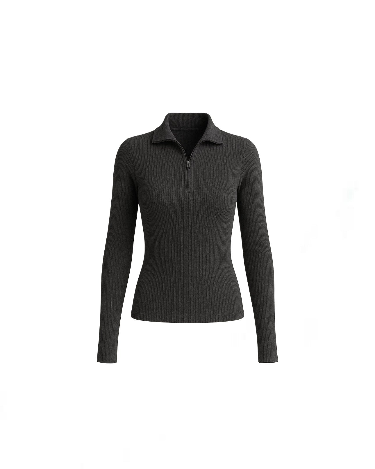 Rib-knit Quarter Zip Sweater