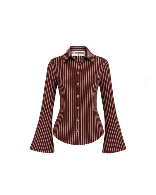 Brown Fitted Button Down